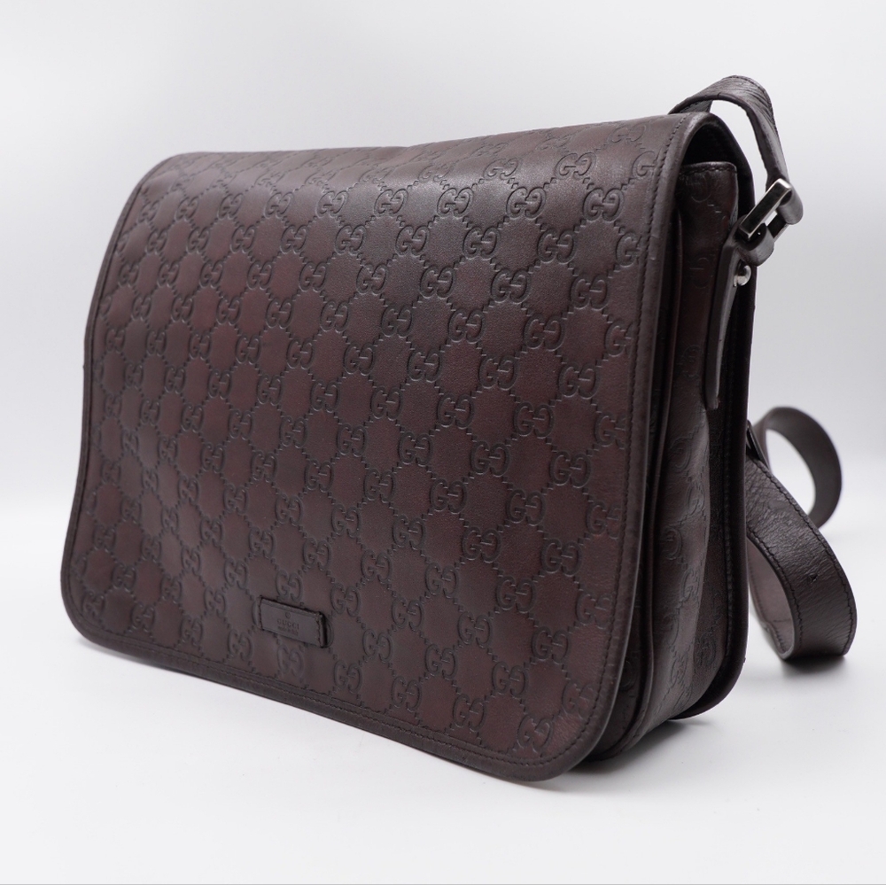 ❌️❌️SOLD❌️❌️BL05❤️ GUCCI Guccissima Flap Messenger Bag - Picture 5 of 14